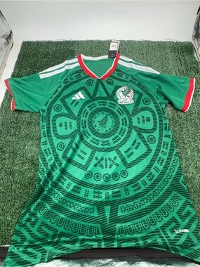 adidas Mexico Green Soccer Jersey with Red & White Trim